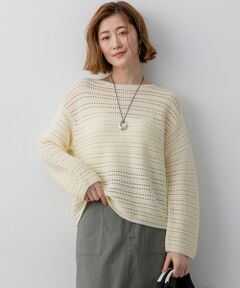 L size ONWARD(大きいサイズ) / エルサイズオンワード ニット・セーター | コットンギマ ボートネック ニット