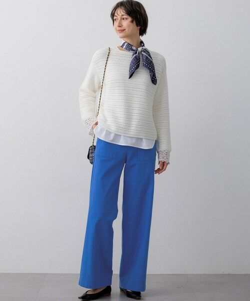 L size ONWARD(大きいサイズ) / エルサイズオンワード ニット・セーター | コットンギマ ボートネック ニット | 詳細2