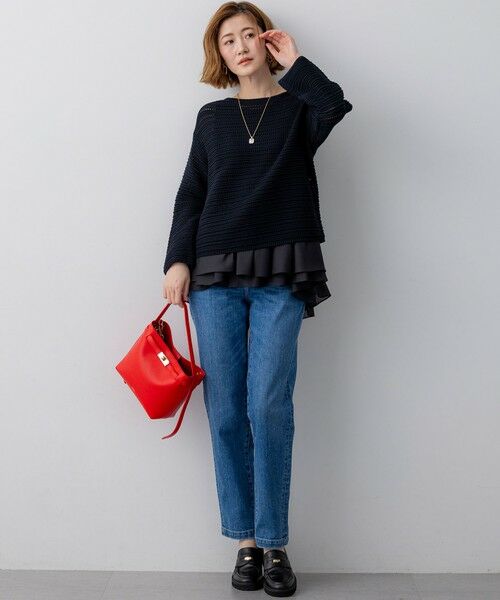 L size ONWARD(大きいサイズ) / エルサイズオンワード ニット・セーター | コットンギマ ボートネック ニット | 詳細19