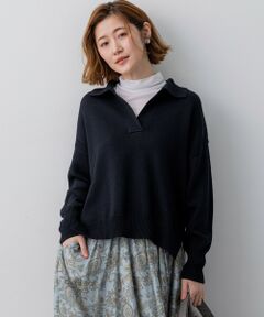 L size ONWARD(大きいサイズ) / エルサイズオンワード ニット・セーター | コットンギマ スキッパー ニット