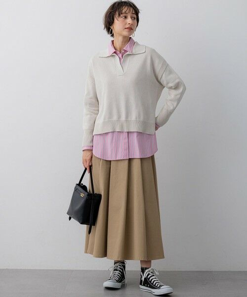 L size ONWARD(大きいサイズ) / エルサイズオンワード ニット・セーター | コットンギマ スキッパー ニット | 詳細6