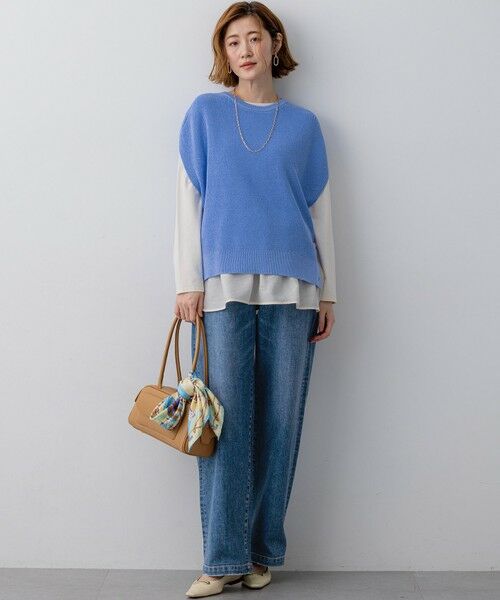 L size ONWARD(大きいサイズ) / エルサイズオンワード ベスト | コットンギマ ニットベスト | 詳細5