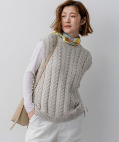 L size ONWARD(大きいサイズ) / エルサイズオンワード ベスト | ケーブル ニットベスト