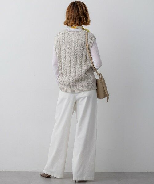 L size ONWARD(大きいサイズ) / エルサイズオンワード ベスト | ケーブル ニットベスト | 詳細3