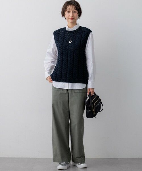 L size ONWARD(大きいサイズ) / エルサイズオンワード ベスト | ケーブル ニットベスト | 詳細11