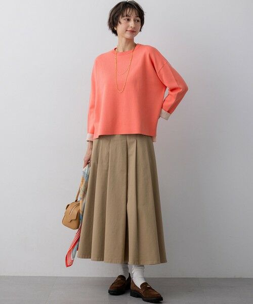 L size ONWARD(大きいサイズ) / エルサイズオンワード ニット・セーター | バイカラーダブルフェイス ニット | 詳細1