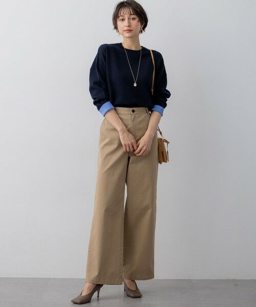 L size ONWARD(大きいサイズ) / エルサイズオンワード ニット・セーター | バイカラーダブルフェイス ニット | 詳細7