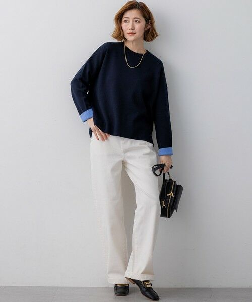 L size ONWARD(大きいサイズ) / エルサイズオンワード ニット・セーター | バイカラーダブルフェイス ニット | 詳細17