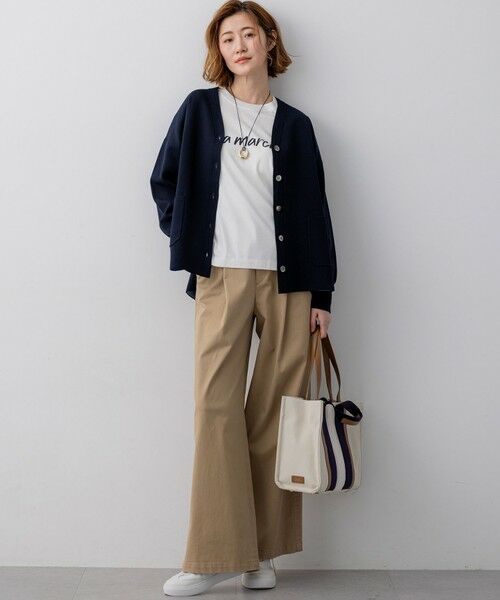 L size ONWARD(大きいサイズ) / エルサイズオンワード カーディガン・ボレロ | バイカラーダブルフェイス ニット カーディガン | 詳細12