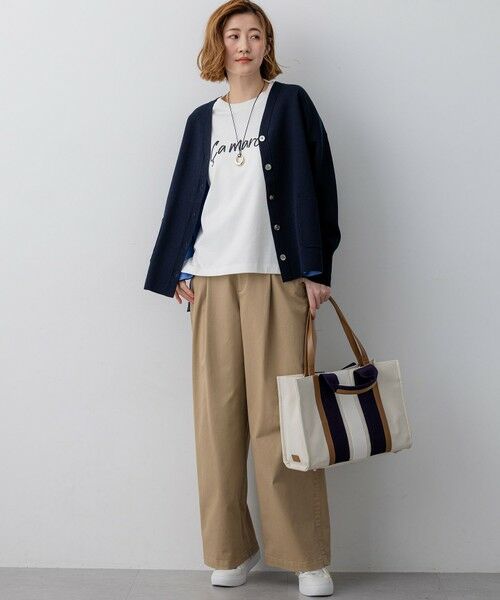 L size ONWARD(大きいサイズ) / エルサイズオンワード カーディガン・ボレロ | バイカラーダブルフェイス ニット カーディガン | 詳細13