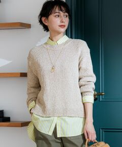 L size ONWARD(大きいサイズ) / エルサイズオンワード ニット・セーター | コットンコードミックス クロップド ニット