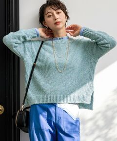 L size ONWARD(大きいサイズ) / エルサイズオンワード ニット・セーター | コットンコードミックス クロップド ニット