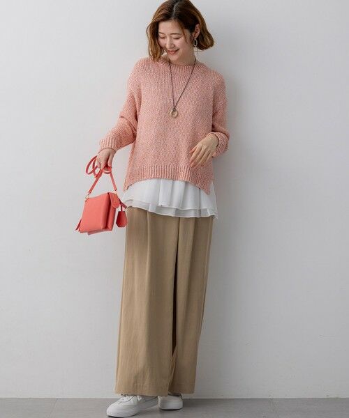 L size ONWARD(大きいサイズ) / エルサイズオンワード ニット・セーター | コットンコードミックス クロップド ニット | 詳細4