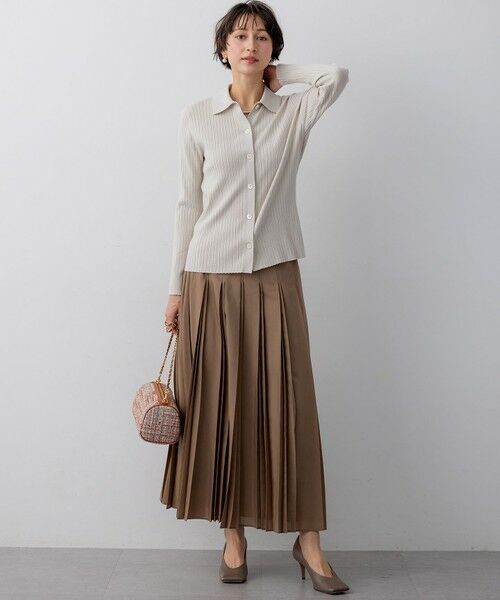 L size ONWARD(大きいサイズ) / エルサイズオンワード カーディガン・ボレロ | 【一部先行予約】ワイドリブ ポロニット カーディガン | 詳細8