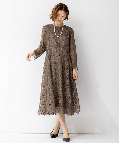 L size ONWARD(大きいサイズ) / エルサイズオンワード ドレス | 【APPLAUDIR】Brocheリボンブーケレース ドレス | 詳細2