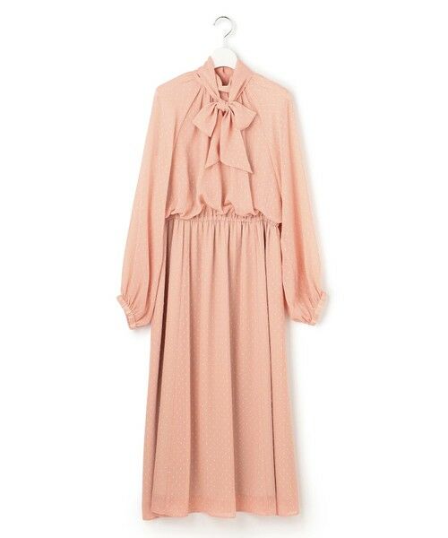 L size ONWARD(大きいサイズ) / エルサイズオンワード ドレス | 【APPLAUDIR】ドットクレープシフォン ドレス（ローズ系）