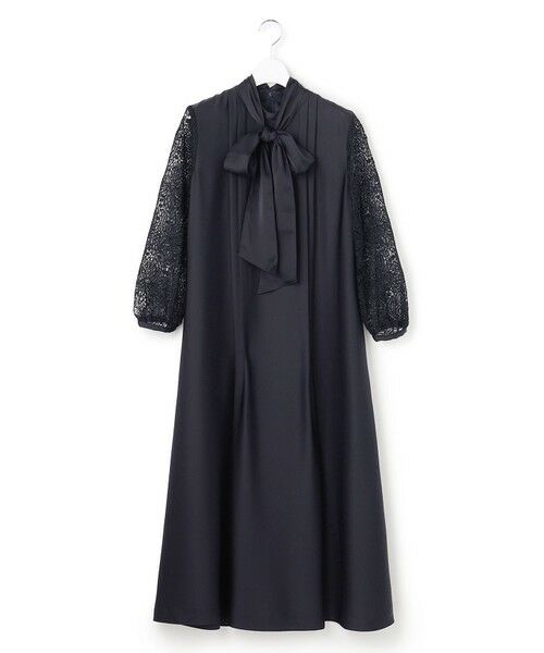 L size ONWARD(大きいサイズ) / エルサイズオンワード ドレス | 【APPLAUDIR】ノーブルサテン リボンブーケレースコンビ ドレス | 詳細21