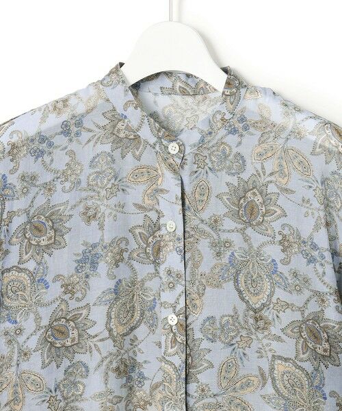 L size ONWARD(大きいサイズ) / エルサイズオンワード ロング・マキシ丈ワンピース | Ericaキャラコ  ペイズリープリント シャツワンピース | 詳細10