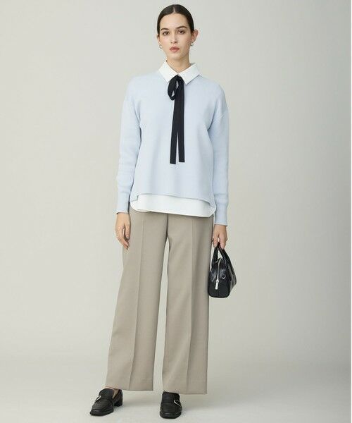 L size ONWARD(大きいサイズ) / エルサイズオンワード その他パンツ | ハイツイストダブルクロス ワイドパンツ | 詳細5