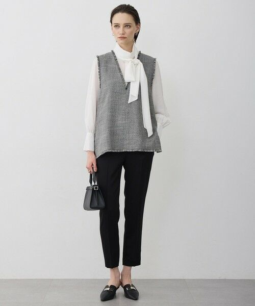 L size ONWARD(大きいサイズ) / エルサイズオンワード その他パンツ | アセテートダブルサテン スティックパンツ | 詳細12