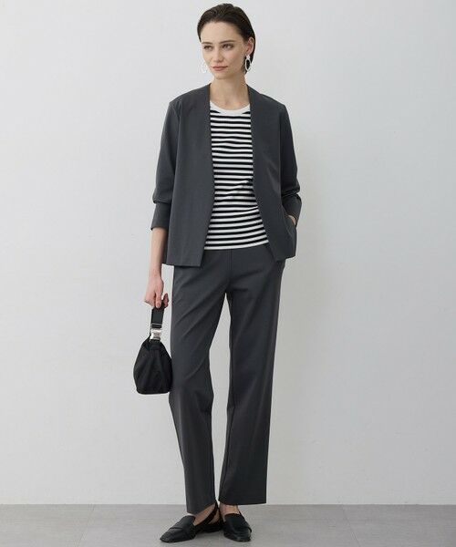 L size ONWARD(大きいサイズ) / エルサイズオンワード その他パンツ | ナイロンストレッチポンチ セミワイドパンツ | 詳細3