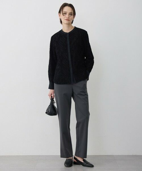 L size ONWARD(大きいサイズ) / エルサイズオンワード その他パンツ | ナイロンストレッチポンチ セミワイドパンツ | 詳細4