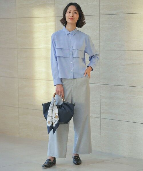 L size ONWARD(大きいサイズ) / エルサイズオンワード その他パンツ | トロピカルストレッチ ワイド パンツ | 詳細1