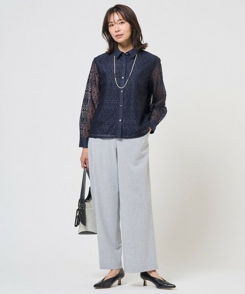 L size ONWARD(大きいサイズ) / エルサイズオンワード その他パンツ | トロピカルストレッチ ワイド パンツ | 詳細5