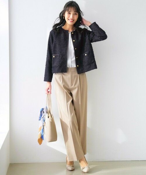 L size ONWARD(大きいサイズ) / エルサイズオンワード その他パンツ | 褒めらレディストレッチ ワイドパンツ | 詳細4