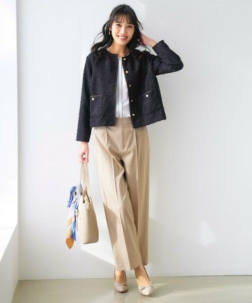 L size ONWARD(大きいサイズ) / エルサイズオンワード その他パンツ | 褒めらレディストレッチ ワイドパンツ | 詳細1