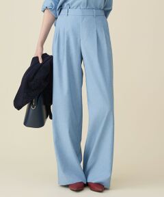 L size ONWARD(大きいサイズ) / エルサイズオンワード その他パンツ | 【セットアップ対応】ソフトリネンダンガリーワイド パンツ