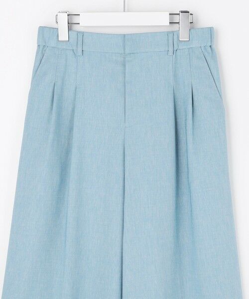 L size ONWARD(大きいサイズ) / エルサイズオンワード その他パンツ | 【セットアップ対応・楽チンキレイ見え】ソフトリネンダンガリーワイド パンツ | 詳細14