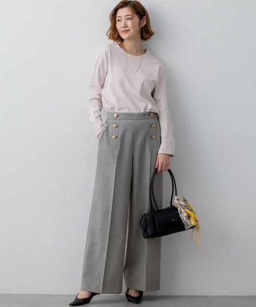 L size ONWARD(大きいサイズ) / エルサイズオンワード その他パンツ | TWギャバジン ワイドパンツ | 詳細5