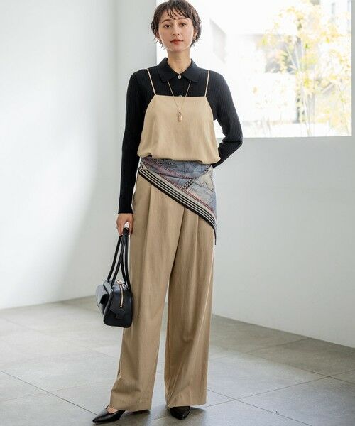 L size ONWARD(大きいサイズ) / エルサイズオンワード その他パンツ | 【VERY掲載】ドレープツイル アシンメトリー ワイド パンツ | 詳細10