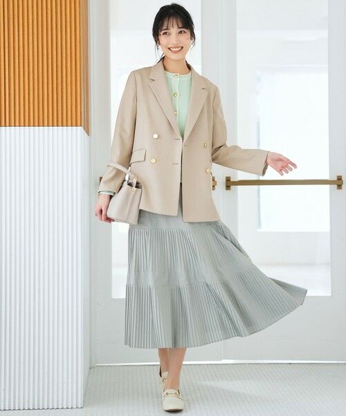 L size ONWARD(大きいサイズ) / エルサイズオンワード ロング・マキシ丈スカート | プリーツ切替 スカート | 詳細12