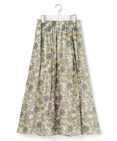 L size ONWARD(大きいサイズ) / エルサイズオンワード ミニ・ひざ丈スカート | Ericaキャラコ ペイズリープリント フレア スカート | 詳細4
