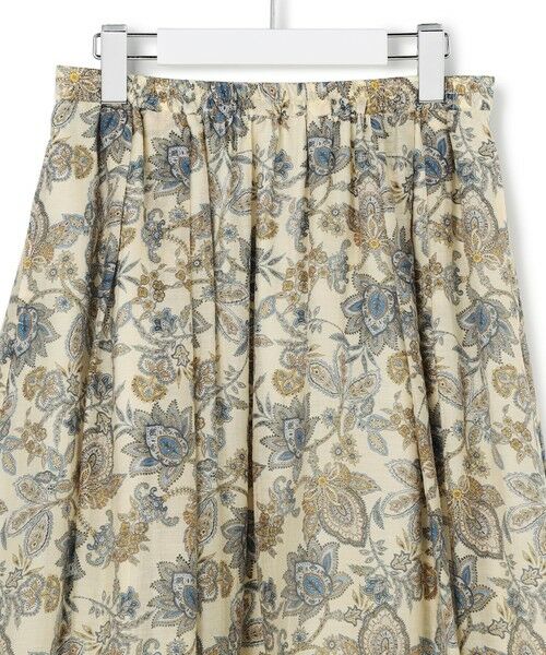 L size ONWARD(大きいサイズ) / エルサイズオンワード ミニ・ひざ丈スカート | Ericaキャラコ ペイズリープリント フレア スカート | 詳細5