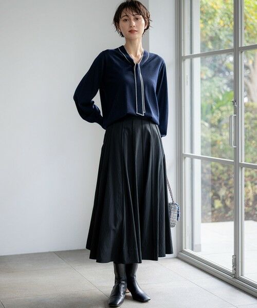 L size ONWARD(大きいサイズ) / エルサイズオンワード ミニ・ひざ丈スカート | 【FUDGE掲載】マットライトタフタ フレアスカート | 詳細2