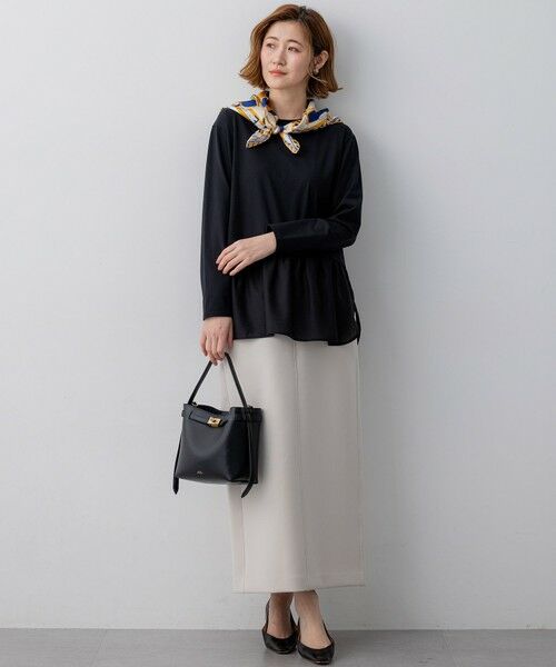 L size ONWARD(大きいサイズ) / エルサイズオンワード ミニ・ひざ丈スカート | コットンダンボール スカート | 詳細6