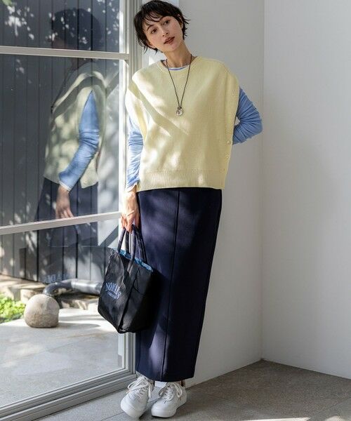 L size ONWARD(大きいサイズ) / エルサイズオンワード ミニ・ひざ丈スカート | コットンダンボール スカート | 詳細16