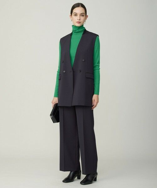 L size ONWARD(大きいサイズ) / エルサイズオンワード ベスト | ハイツイストダブルクロス ノーカラージレ | 詳細5