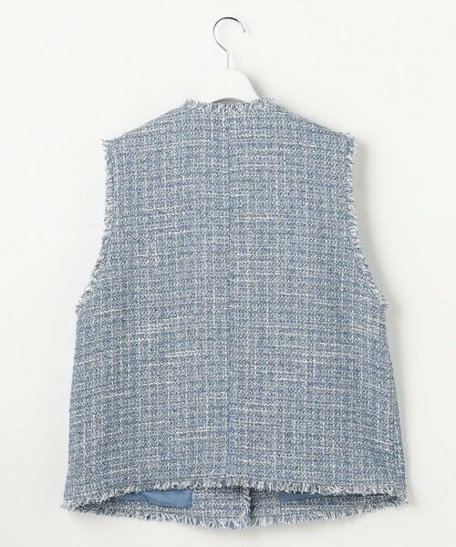 L size ONWARD(大きいサイズ) / エルサイズオンワード ベスト | ファンシーノットツイード ジレ | 詳細11
