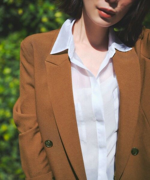 L size ONWARD(大きいサイズ) / エルサイズオンワード シャツ・ブラウス | ドライシアーオーガンジー シャツ | 詳細7