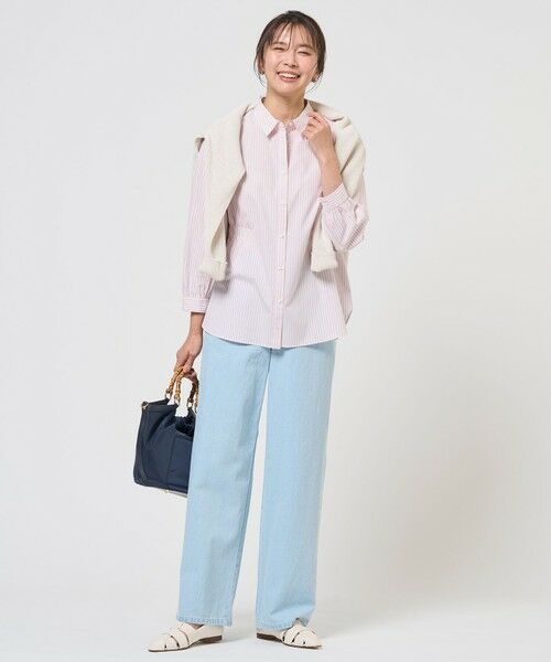 L size ONWARD(大きいサイズ) / エルサイズオンワード シャツ・ブラウス | 【WEB限定カラーあり】コンパクトエステネージュ シャーリング シャツ ブラウス | 詳細2