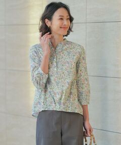 L size ONWARD(大きいサイズ) / エルサイズオンワード シャツ・ブラウス | Liberty Rachel & Michelle バンドカラー ブラウス