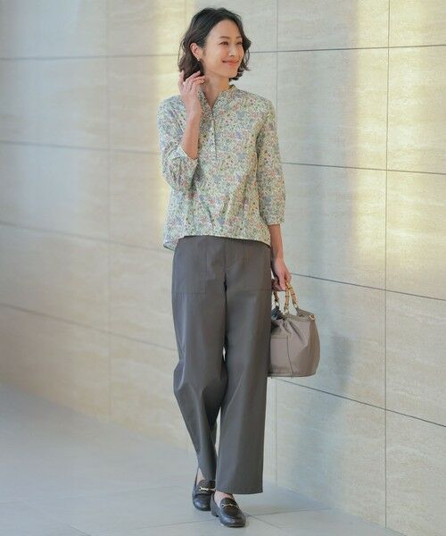 L size ONWARD(大きいサイズ) / エルサイズオンワード シャツ・ブラウス | Liberty Rachel & Michelle バンドカラー ブラウス | 詳細4