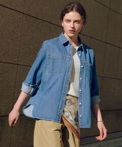 L size ONWARD(大きいサイズ) / エルサイズオンワード シャツ・ブラウス | コットンリネン 7oz デニム シャツ