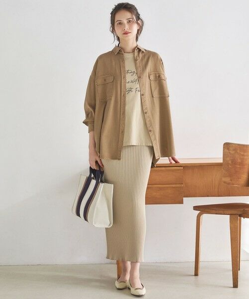 L size ONWARD(大きいサイズ) / エルサイズオンワード シャツ・ブラウス | 【SLOW/一部店舗限定】ガーメントツイル 2WAY シャツ | 詳細1