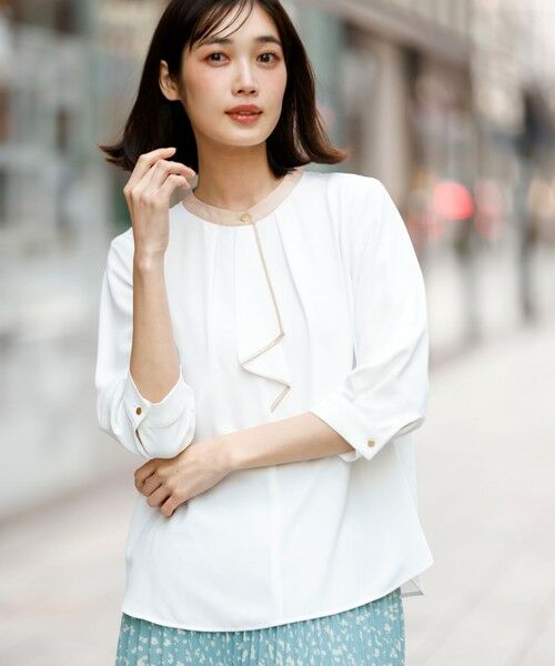 L size ONWARD(大きいサイズ) / エルサイズオンワード シャツ・ブラウス | ボウタイツイル ブラウス | 詳細1