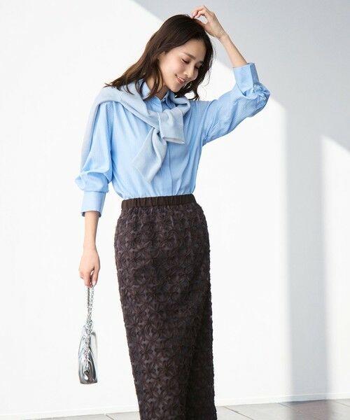 L size ONWARD(大きいサイズ) / エルサイズオンワード シャツ・ブラウス | 【着回し力抜群・レイヤードにも】ドレープブロード シャツブラウス | 詳細4